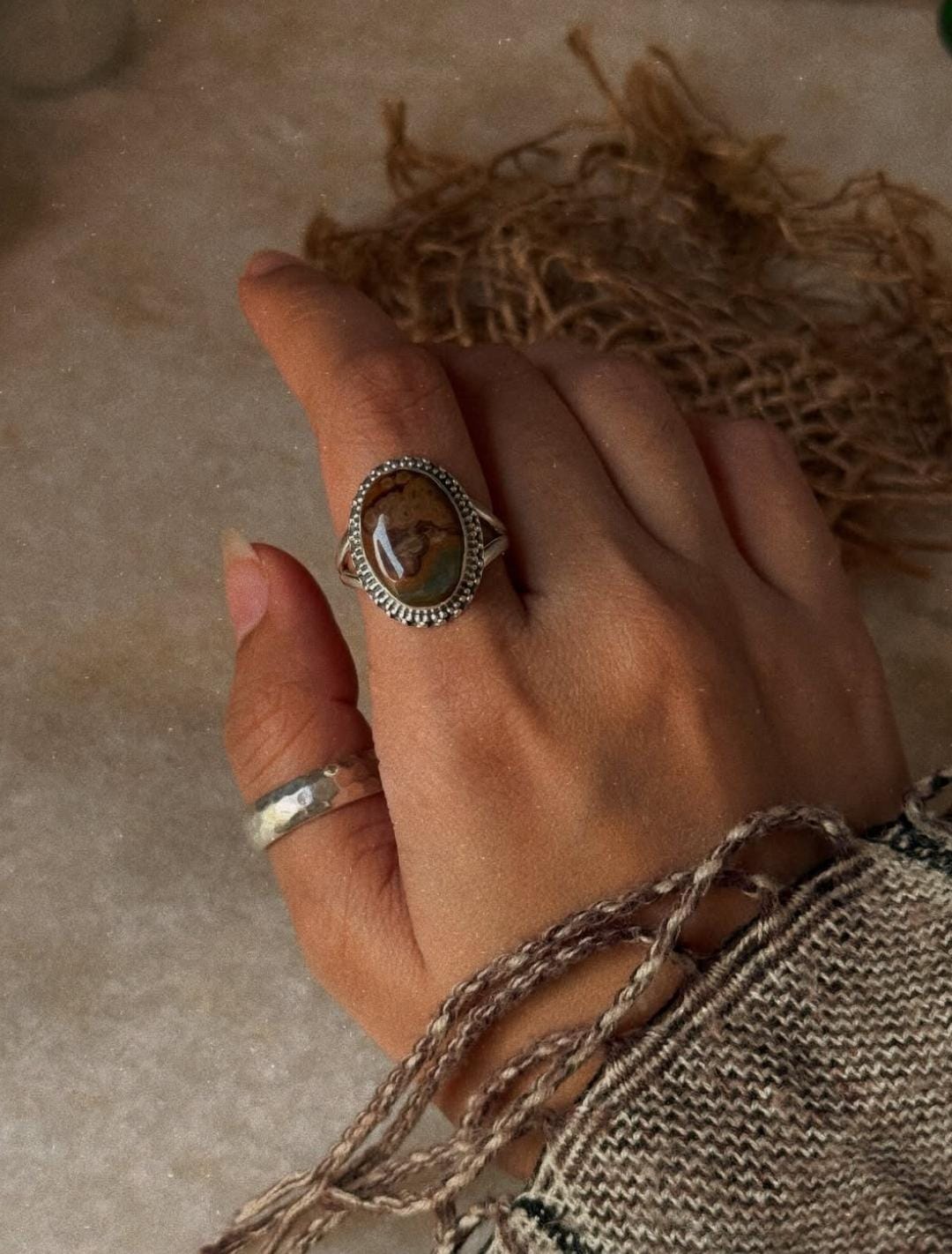 natural bloodstone oval 925 sterling silver ring