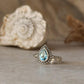 925 sterling silver blue topaz pear dot band ring  