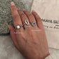 925 Sterling Silver Forest Pearl, Cowrie Seashell & Soorajmukhi Ring close-up  