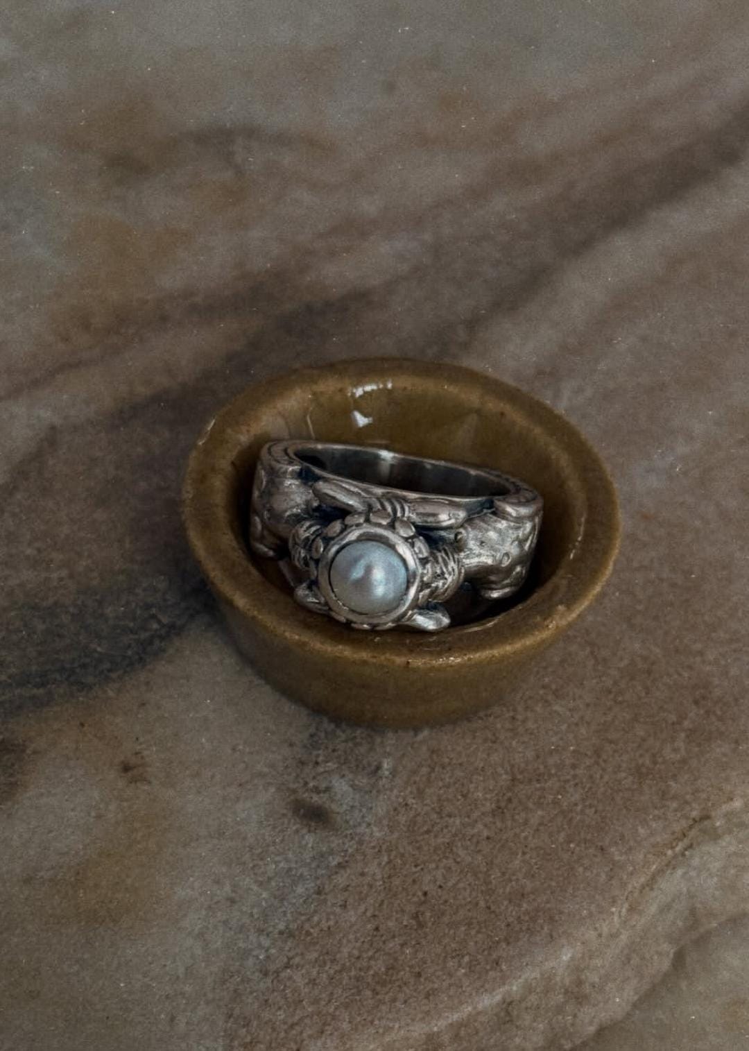unique 925 sterling silver twin sirens ocean pearl ring
