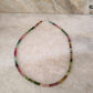 925 Sterling Silver Multi Tourmaline 4mm Rondelle Necklace
