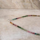 925 Sterling Silver Multi Tourmaline 4mm Rondelle Necklace