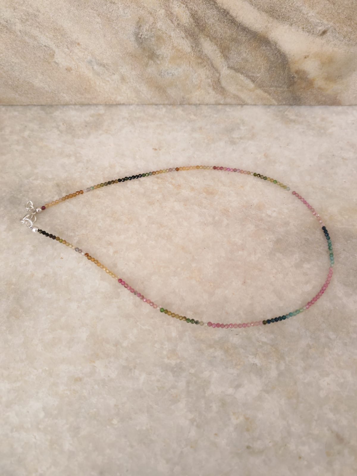 Multi Tourmaline Dark 2MM 925 Sterling Silver Necklace
