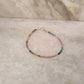 Multi Tourmaline 2mm Dark 925 Sterling Silver Anklet