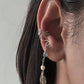 925 Sterling Silver Labradorite, Apatite & Fresh Water Pearl Spiral Handcrafted Ear Cuff