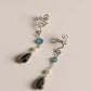 925 Sterling Silver Labradorite, Apatite & Fresh Water Pearl Spiral Handcrafted Ear Cuff