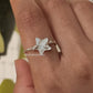 925 Sterling Silver Mother Of Pearl Star Wire Wrapped Handcrafted Ring