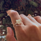 925 Sterling Silver Mother Of Pearl Star Wire Wrapped Handcrafted Ring