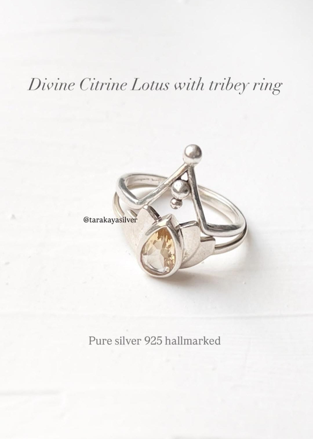925 Sterling Silver V Tribey Stackable Ring
