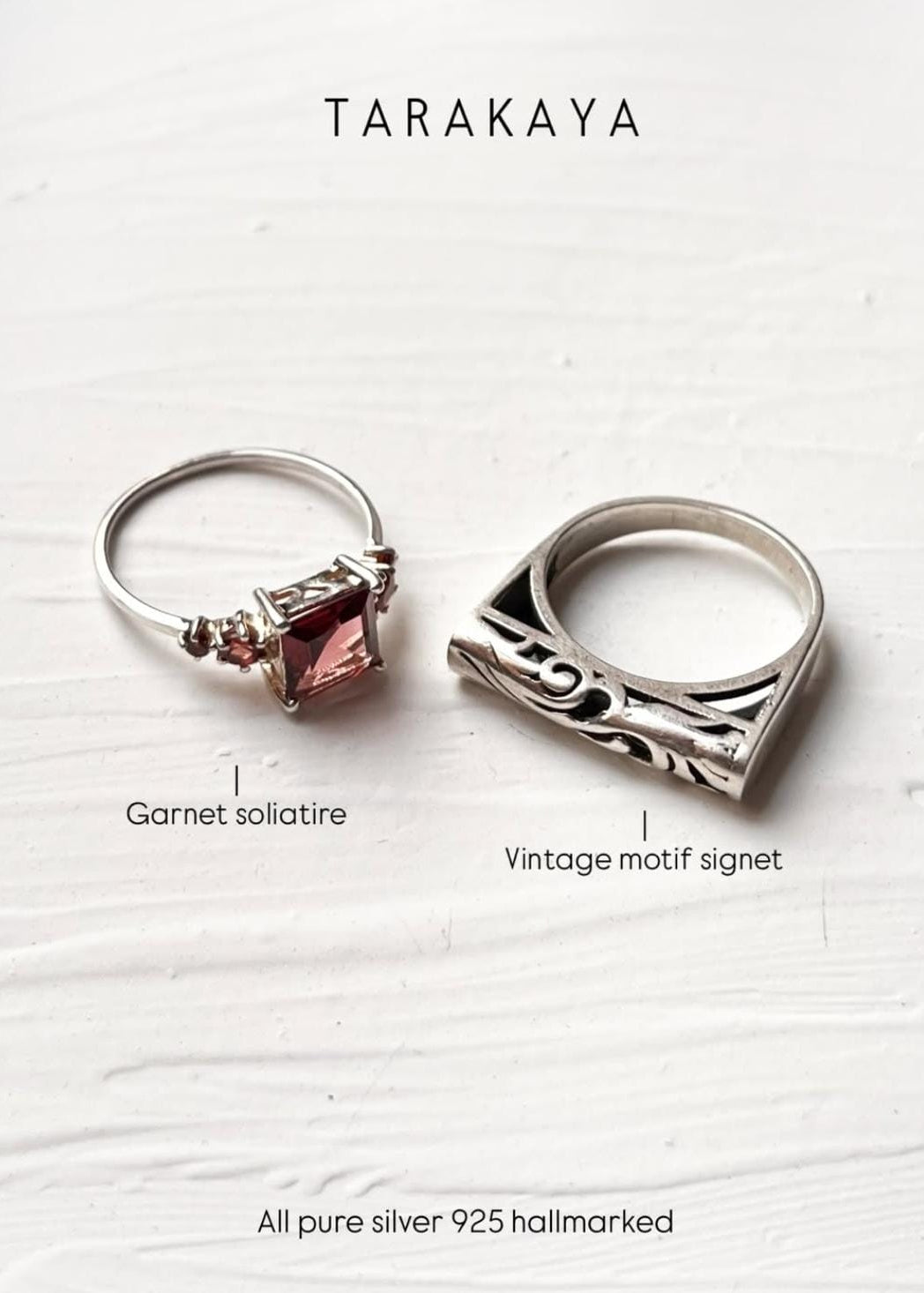 925 Sterling Silver Vintage Motif Boho Signet Ring