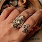 925 Sterling Silver 3 Stone Citrine Statement Ring