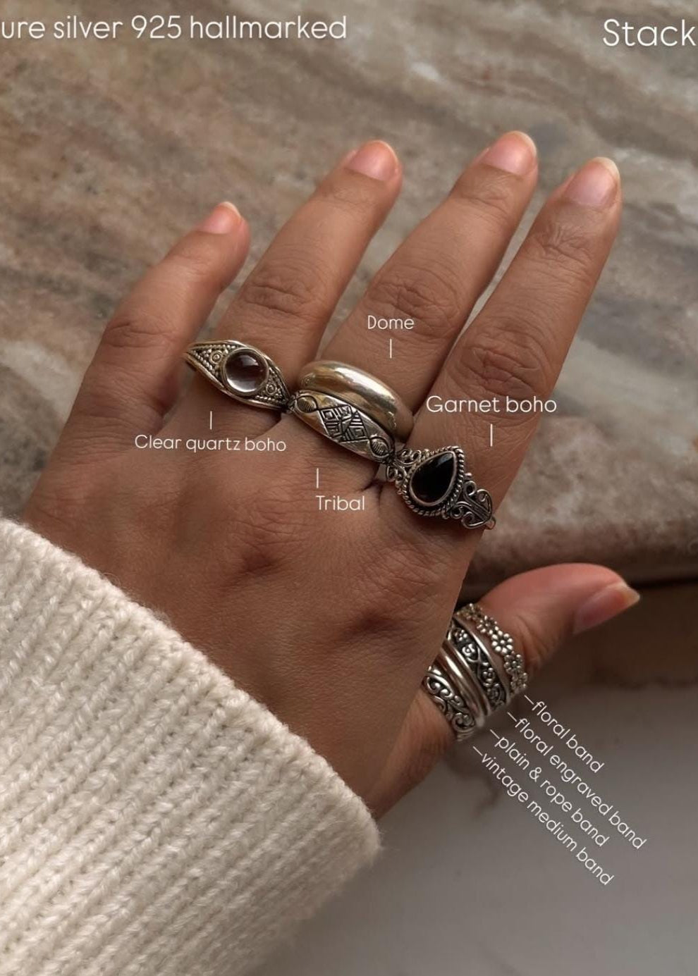 925 Sterling Silver Medium Vintage Motif Band – Tarakaya Silver