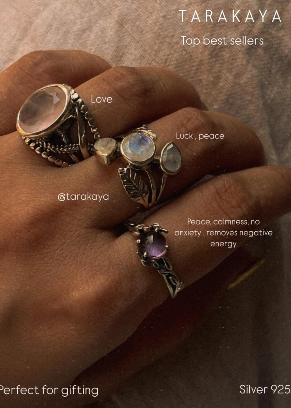 925 Sterling Silver Amethyst Forest Enchantment Ring