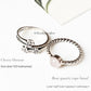 925 Sterling Silver Rose Quartz Love Rope Band Ring