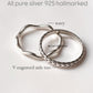 925 Sterling Silver V Engraved Tribal Boho Stackable Band Ring