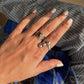 925 Sterling Silver Triple Chunky Dots Contemporary Ring