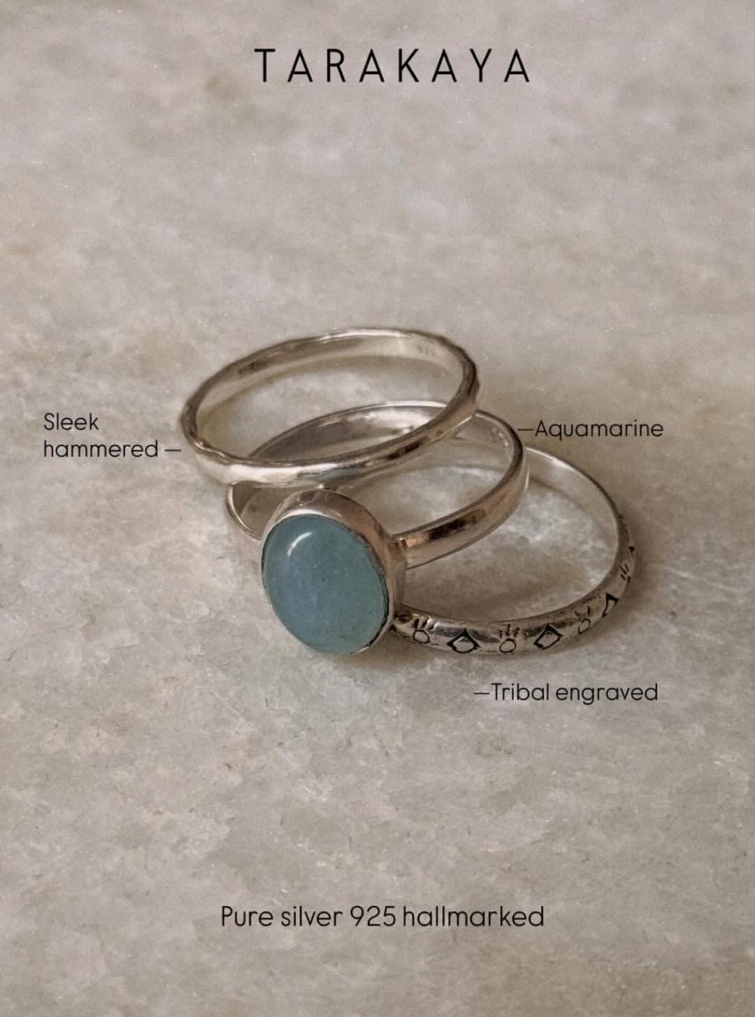 925 Sterling Silver Tribal Engraved Stackable Band Ring