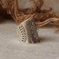 925 Sterling Silver Antique Bohemian Sun Mandala Handcrafted Adjustable Ring
