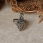925 Sterling Silver Antique Filigree Style Mor / Peacock Statement Adjustable Ring