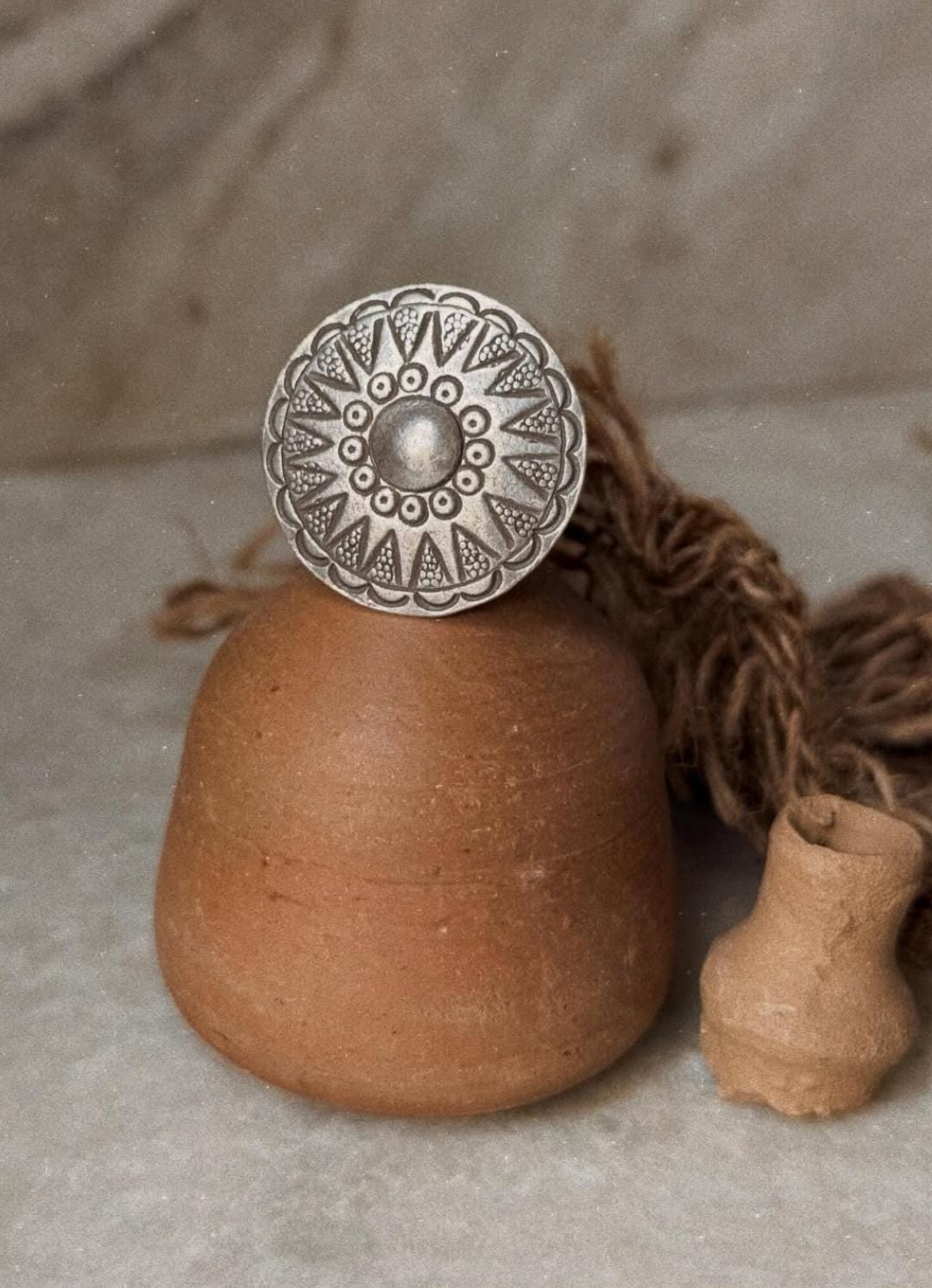925 Sterling Silver Bohemian Imported Handcrafted Turkish Sun Mandala Adjustable Ring