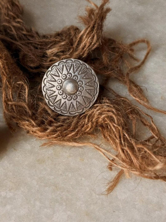 925 Sterling Silver Bohemian Imported Handcrafted Turkish Sun Mandala Adjustable Ring