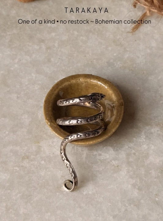 925 Sterling Silver Snake / Serpent Wrap Statement Ring