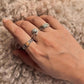 925 Sterling Silver Natural Ethiopian Opal Princess Band Ring