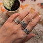 925 Sterling Silver Boho Feather Wrap Adjustable Ring