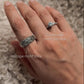 925 Sterling Silver Vintage Motif Cz Solitaire Stack Band Ring
