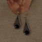 925 Sterling Silver Tribal Drop Black Onyx Statement Earrings