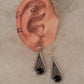 925 Sterling Silver Tribal Drop Black Onyx Statement Earrings