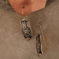 925 Sterling Silver Moonstone Rustic Flower Statement Hook Earrings