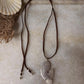 925 Sterling Silver Tribal Fish with Ghungroo Charm Brown Cord Leather Necklace