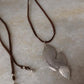 925 Sterling Silver Tribal Fish with Ghungroo Charm Brown Cord Leather Necklace