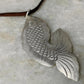 925 Sterling Silver Tribal Fish with Ghungroo Charm Brown Cord Leather Necklace
