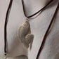 925 Sterling Silver Tribal Fish with Ghungroo Charm Brown Cord Leather Necklace