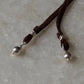 925 Sterling Silver Tribal Fish with Ghungroo Charm Brown Cord Leather Necklace