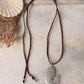 925 Sterling Silver Tribal Fish with Ghungroo Charm Brown Cord Leather Necklace