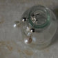 925 Sterling Silver Fresh Water Pearls Double Chain Connector Studs Earrings