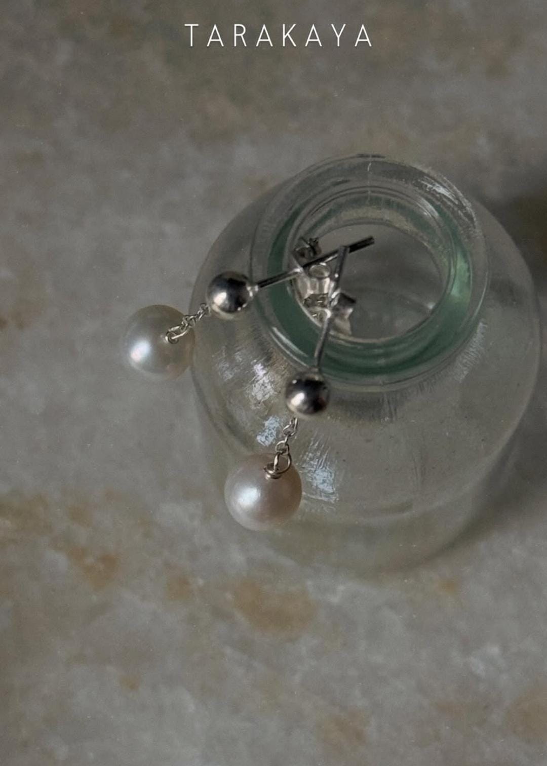 925 Sterling Silver Fresh Water Pearls Double Chain Connector Studs Earrings
