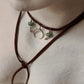 925 Sterling Silver Crescent Moon With Kingsman Turquoise & Tribal Silver Charms In Leather Brown Cord Knot Necklace