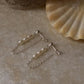 Fresh Water Pearls Connector Chain Studs 925 Sterling Silver Earrings