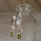 925 Sterling Silver Pink Tourmaline , Green Tourmaline & Fresh Water Pearls Handcrafted Pretty Floral Hook Earrings