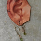 925 Sterling Silver Pink Tourmaline , Green Tourmaline & Fresh Water Pearls Handcrafted Pretty Floral Hook Earrings