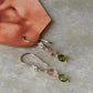 925 Sterling Silver Pink Tourmaline , Green Tourmaline & Fresh Water Pearls Handcrafted Pretty Floral Hook Earrings