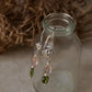 925 Sterling Silver Pink Tourmaline , Green Tourmaline & Fresh Water Pearls Handcrafted Pretty Floral Hook Earrings
