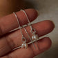 3 Fresh Water Pearls Jhumki Charm Threader/Sui Dhaga 925 Sterling Silver Earrings