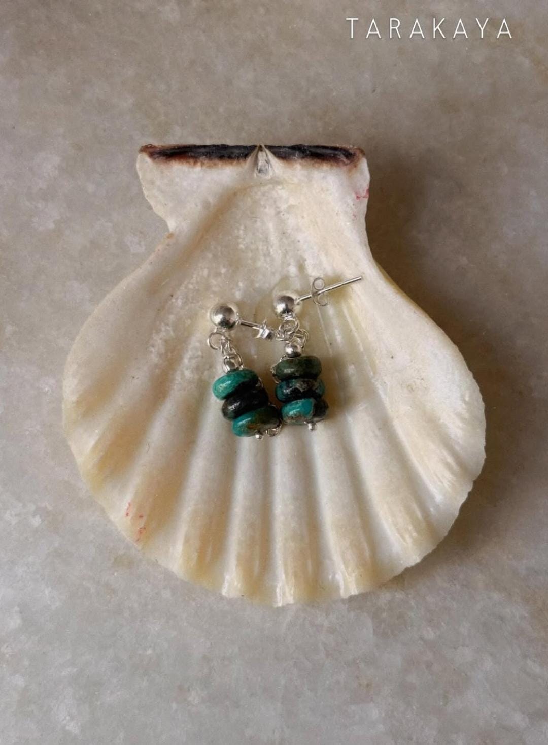 925 Sterling Silver Kingsman Turquoise Chain Hanging Handcrafted Studs