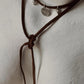 925 Sterling Silver Coin Charm With Silver Beads Boho Style Dark Brown Leather Cord Knot Necklace