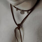 925 Sterling Silver Coin Charm With Silver Beads Boho Style Dark Brown Leather Cord Knot Necklace